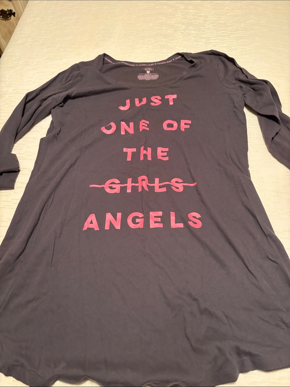 Victoria's Secret Grey Nightshirt with Pink Logo Trim